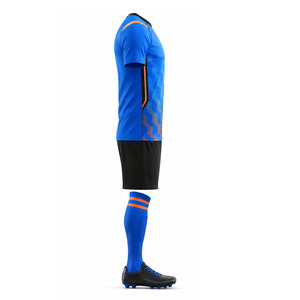 Ekin Impex Soccer Jersey Set Men's Short Sleeve Blue Black Sublimated Moisture Wicking Uniform Custom team soccer uniforms - Product Image 5