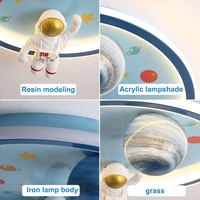 Plafonnier pour chambre d'enfant astronaute créatif Spaceman-Design lampe à suspension moderne plafonnier à LED à intensité variable pour chambre d'enfant