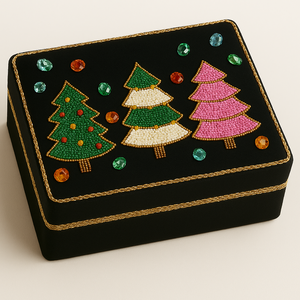 Embroidered Beaded Fabric Jewelry Box Handmade Gift Set Modern Home Decoration Customizable Size Logo Whimsy Art Craft Sample - Product Image 6