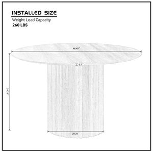 Tavolo da Pranzo Rotondo Moderno Stile Mid-Century da 46,45 Pollici in MDF Nero per Sala da Pranzo e Cene - Product Image 5