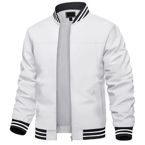 Chaquetas de Béisbol de Alta Calidad Personalizadas para Hombre, Chaqueta Varsity de Cuero Genuino con Parches Bordados y Mangas Regulares - Product Image 3