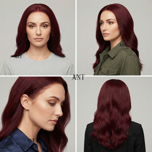Peluca Sintética Resistente al Calor con Ondas Sueltas, Color <span class=keywords><strong>Rojo</strong></span> Frambuesa, 180% de Densidad, con Frente de Encaje Transparente 13*4, para Mujer - Product Image 5