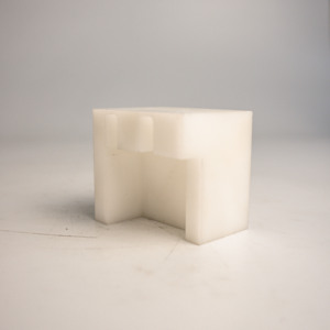 AMT VINA Custom ISO9001 Certified CNC Machined POM <b>Plastic</b> Support <b>Block</b> White Made in Vietnam Factory - Product Image 1