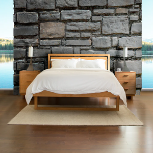Wholesale Modern Floating <b>Platform</b> <b>Bed</b> | Solid Wood U-Shaped Sled Base <b>Bed</b> <b>Frame</b> - Product Image 6