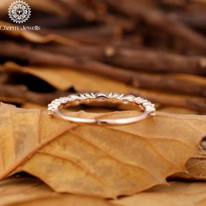 Charm_Jewells Rose Gold Moissanite Eternity Band <b>Ring</b> Marquise Cut Channel Setting Women's Classic Wedding <b>Ring</b> - Product Image 3