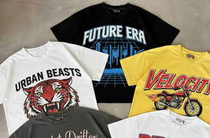 Camiseta de punto personalizada con estampado animal de diamantes de imitación, lavado ácido vintage, cuello redondo, algodón 100% de alto gramaje, estampado DTG, corte regular - Product Image 5