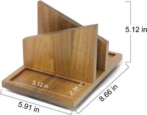 Porte-serviettes en bois, distributeur de serviettes rotatif avec support pour épices, grande capacité pour table, comptoir de cuisine, décoration de table - Product Image 3