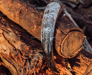 El principal fabricante indio de cuerno de beber de búfalo natural Cuerno de beber vikingo tallado Cuerno de vaca de beber vikingo antiguo - Product Image 2
