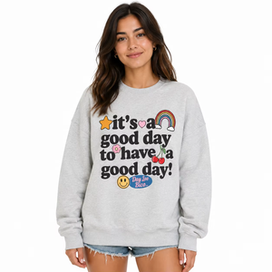 เสื้อฮู้ดดี้ผู้หญิงดีไซน์ทันสมัย น้ำหนักเบา พิมพ์ลาย Good Day สไตล์เรโทร ทรงหลวมใส่สบาย เหมาะสำหรับขายส่ง สไตล์ลำลอง สหรัฐอเมริกา - Product Image 4