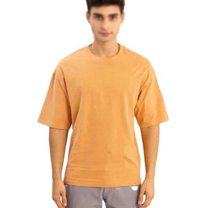 Heavyweight 220g Polyester/Cotton Oversized Printed Embroidered Plain Tee for Men Custom Plus Size Quick Dry High Quality - Product Image 3