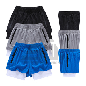 Men’s Summer Long Shorts Black Knitted Casual Breathable Quick Dry Mid Waist <b>Elastic</b> Waist Sports Shorts - Product Image 2