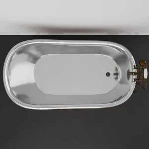 Premium Handmade Hammered Copper Double End Slipper Bathtub with Classic Clawfoot Base Freestanding Luxury <b>Bath</b> Tub - Product Image 3
