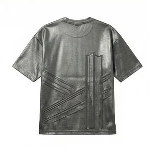 Camiseta de Moda Urbana Metálica de Lujo, Camisa de Diseñador Urbana Extra Grande, Camiseta Casual para Hombre, Tendencia Europea y Estadounidense, MALUZA INDUSTRIES, 100% Algodón - Product Image 3
