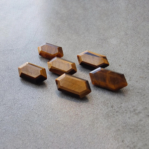 Piedra Preciosa de Ojo de Tigre Natural, Corte Facetado, Forma Hexagonal Grande, Calibrada, para Joyería - Product Image 3