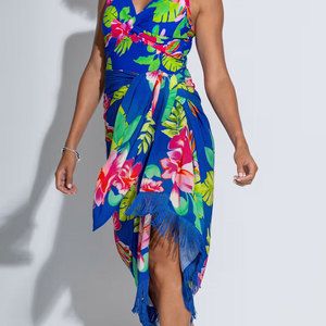 Women Beach Sarong Wrap Around <b>Skirt</b> Custom Printed Pareo Lightweight Swimwear Cover Up Poolside Resort Summer Wear - Product Image 5
