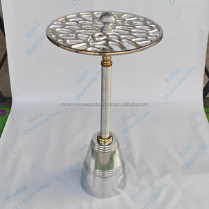 Elegant Aluminium Side <b>Table</b> Nickel Plating Cut <b>Work</b> Pattern Top Stylish Modern Customized Color Customized Shape Metal - Product Image 2