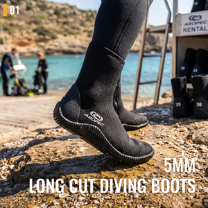 Botas de Buceo Aropec de Neopreno de 5mm con Cierre YKK # 8 cremalleras y suela de goma U3 duradera - Equipo profesional para deportes acuáticos OEM/ODM - Product Image 2