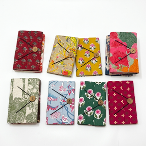 Cuadernos de Tela de Algodón Estampada con Cierres de Cuerda, 100 Hojas, Color Personalizado, Encanto Hecho a Mano y Estilo Práctico para Diarios y Regalos - Product Image 1