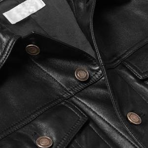 Chaquetas de Cuero con Logotipo Personalizado de Alta Calidad para Hombre, Color Sólido, Nuevo Estilo, Ropa Exterior de Moda de Alta Calidad - Product Image 4