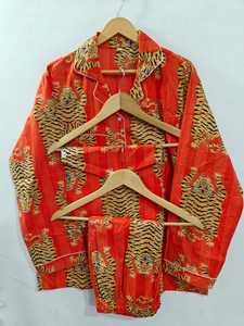 Conjunto de Pijama de Algodón con Estampado Floral Rojo, Hecho a Mano, para Mujer, Precio al por Mayor - Product Image 3