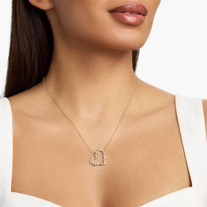 Fancy Shape Diamond Heart Necklace in 14k White Gold - Product Image 4