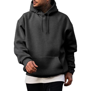High Quality 350gsm Heavyweight Fleece Polyester/Cotton Winter Blank Hoodie Custom Pullover <b>Stand</b> Collar Breathable Men - Product Image 3