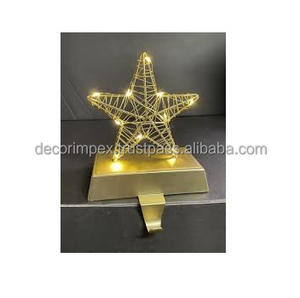 Marble Golden Star <b>Stocking</b> Holder Antique Metal Finish Hooks Traditional Decorations - Product Image 5