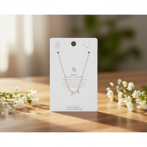 Collana con Ciondolo Zodiacale Vergine, Placcata Oro in Acciaio Inossidabile, Design Minimalista con Catena a Serpente e Costellazione - Product Image 2