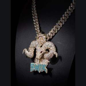 Factory Customized VVS Moissanite Silver Cuban <b>Chain</b> 3D Custom <b>Name</b> Hip Hop Charm Pendant Men Iced Jewelry Party Occasions - Product Image 1