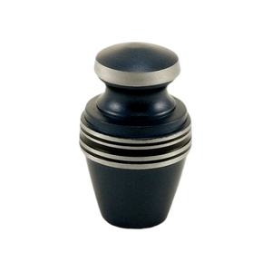 Urna de cenizas humanas personalizada, urnas de cremación de Metal de recuerdo, Peltre azul, plata, banda negra, suministros funerarios, urna pequeña para adultos hecha a mano - Product Image 1