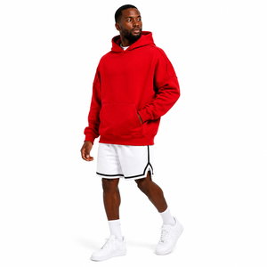 SINEWY <b>Men's</b> <b>Red</b> Cartoon Zip-Up Hooded Fleece <b>Sweatshirt</b> 100% Cotton Lined Casual Hoodie Breathable Knitted Oversized Spring - Product Image 2