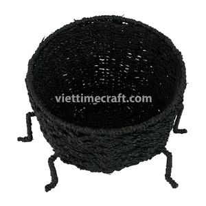 Cesta de calabaza de algas marinas tejida a mano, decoración y almacenamiento de Halloween y Vietnam al por mayor hecho a mano - Product Image 3