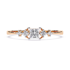Princess Cut Lab-Grown Diamond Classic Solitaire Engagement <b>Ring</b> <b>Secure</b> Four Prong Setting High Polish 10K Gold Band IGI - Product Image 2