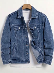 High Quality Street Casual Denim <b>Jackets</b> For Men Best Selling Comfortable Fit Turn-down Collar Single Button Closure Autumn Fit - Product Image 1
