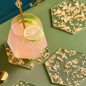 Classic Indian Resin Round <b>Coaster</b> <b>Set</b> with Customizable Size and Logo Eco-Friendly & Food Grade Luxury Home Decor - Product Image 1