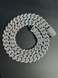Collar de cadena con circonitas cúbicas chapado en rodio, unisex, estilo hip hop, joyería para fiestas, pieza de moda llamativa - Product Image 4