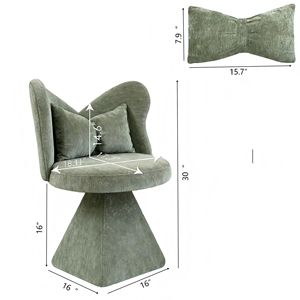 Sedia da Trucco con Schienale a Farfalla e Design Girevole per Camera da Letto e Tavolo da Toeletta - Product Image 2