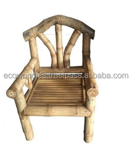 Sillón de Bambú Tejido a Mano Moderno con Reposabrazos, Cojín Azul y Blanco, Venta al por Mayor - Product Image 3