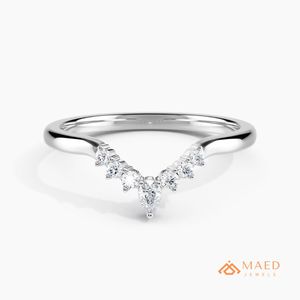 Anillo de Boda de Lujo en Plata de Ley 925 con Moissanita en Forma de V y Engaste de Garras para Mujer, Artesanía Gujarati, Aniversario Nupcial - Product Image 1
