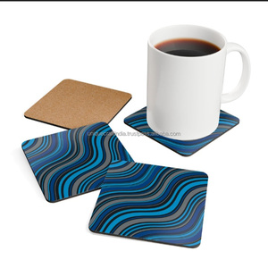 Handmade Classic Pink Walnut Wooden <b>Coasters</b> Customized Design Tea Cup Mat Pad <b>Table</b> Top Decoration Recycled Cork Stocked UCI544 - Product Image 4