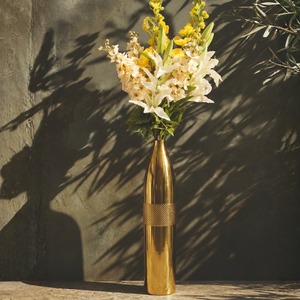 Modern <b>Vase</b> <b>Floor</b> <b>Vase</b> Gold Finish Handmade 2 Feet <b>Tall</b> Decorative Sculpture - Product Image 6