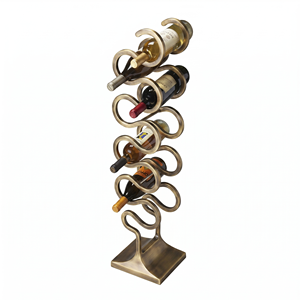 Wine Glass Holder Metal Stemware Rack Geometric Design Home Furniture Display Stand <b>Freestanding</b> Geometric Wine Bottle - Product Image 3