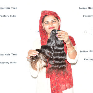 Extensions de cheveux naturels ondulés Remy, double trame machine, doux, couleur naturelle, cuticules intactes, ondulation profonde, non traités - Product Image 2