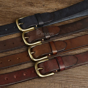 Ceinture décontractée réversible en cuir véritable avec boucle à ardillon, ceintures en cuir véritable avec boucle en alliage - Product Image 2