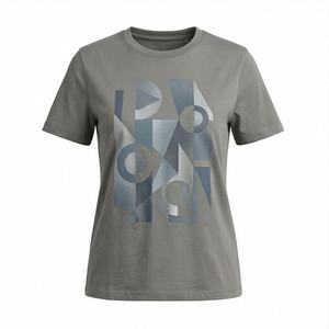 Camiseta de Manga Corta para Mujer, Transpirable, de Bajo Precio, Tela Satén de Alta Calidad, Personalizable, Talla Adulto, Servicio OEM/ODM - Product Image 1