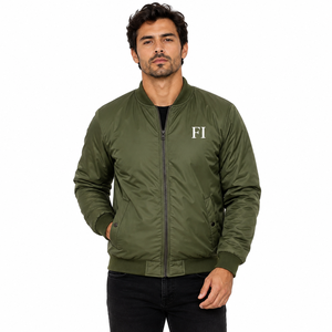 Chaqueta Bomber para Hombre, Cierre Frontal con Cremallera, Estilo Casual, Cuello Alto, Material de Poliéster, Chaquetas Personalizadas OEM para Hombre, Abrigo Impermeable al por Mayor - Product Image 1