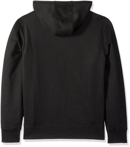 Sudadera con Capucha Negra para Hombre, con Bloques de Color y Rayas Grises, de Felpa Francesa, Algodón, Corte Regular, con Bolsillo, Tejido de Punto para Otoño - Product Image 3