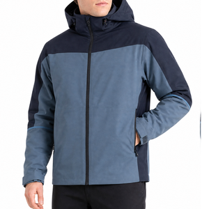 Chaqueta Clásica con Capucha para Hombre, Color Azul Acero y Azul Marino, Resistente al Viento y al Agua, Ropa de Trabajo para Exteriores, OEM - Product Image 1