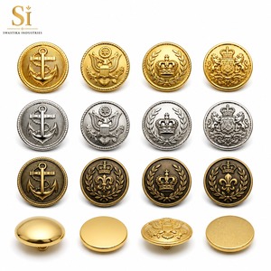 Botones Redondos de Metal de Latón con Lentejuelas para Ropa, Logotipo Personalizado en Relieve, Sin Plomo, Pulidos - Product Image 5