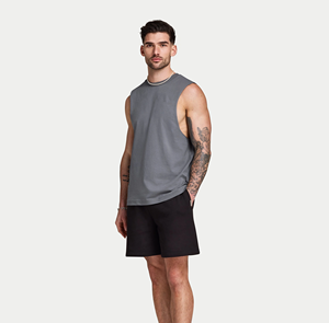 Five B T-shirt sans manches col rond pour homme, coupe ample, pour la gym et les musculation, blanc, été - Product Image 5